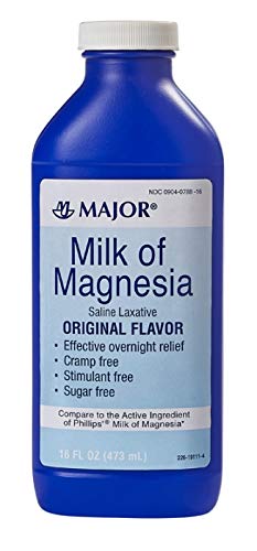Majuri Maito Magnesia Salina Laksative - Alkuperäinen maku - Tehokas yön yli - Relief - Stimulantti-vapaa, sokeriton - 16 Fl Oz