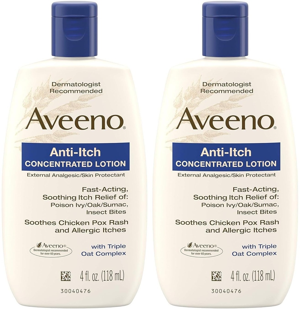 Aveeno, Anti-Itch Concentrated Lotion, 4 fl oz- Pack med 2