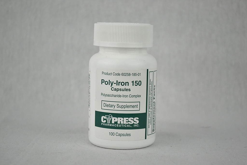 Cypress Poly-Iron 100 Caps Vertailee Niferex 150Mg - laatikko 100 - Malli 185-01 [Terveys ja kauneus]