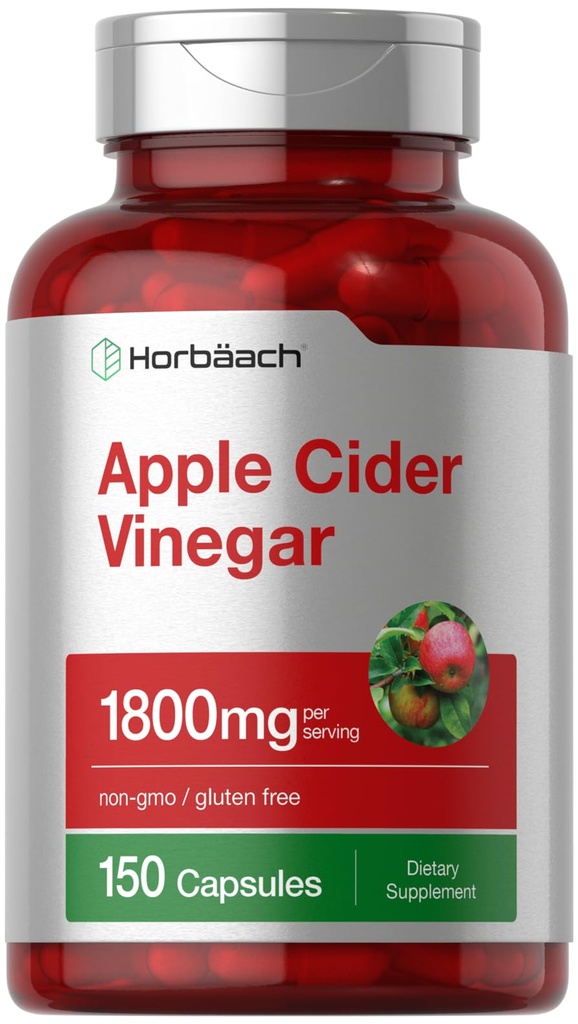 Horbäach Apple Siideri Viinietikkakapselit ... 1800 mg... 150 pilleriä...
