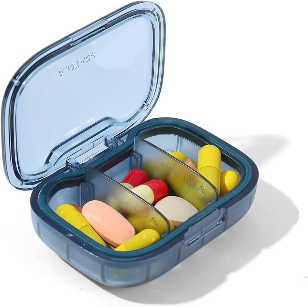 3 Osasto Pill Box, Kosteus Todiste Pill tapauksessa, Matka pilleri Järjestäjä taskulaukku, Päivittäinen Kannettava lääke vitamiineja Box, Fish Oil Box, Lisälaatikko