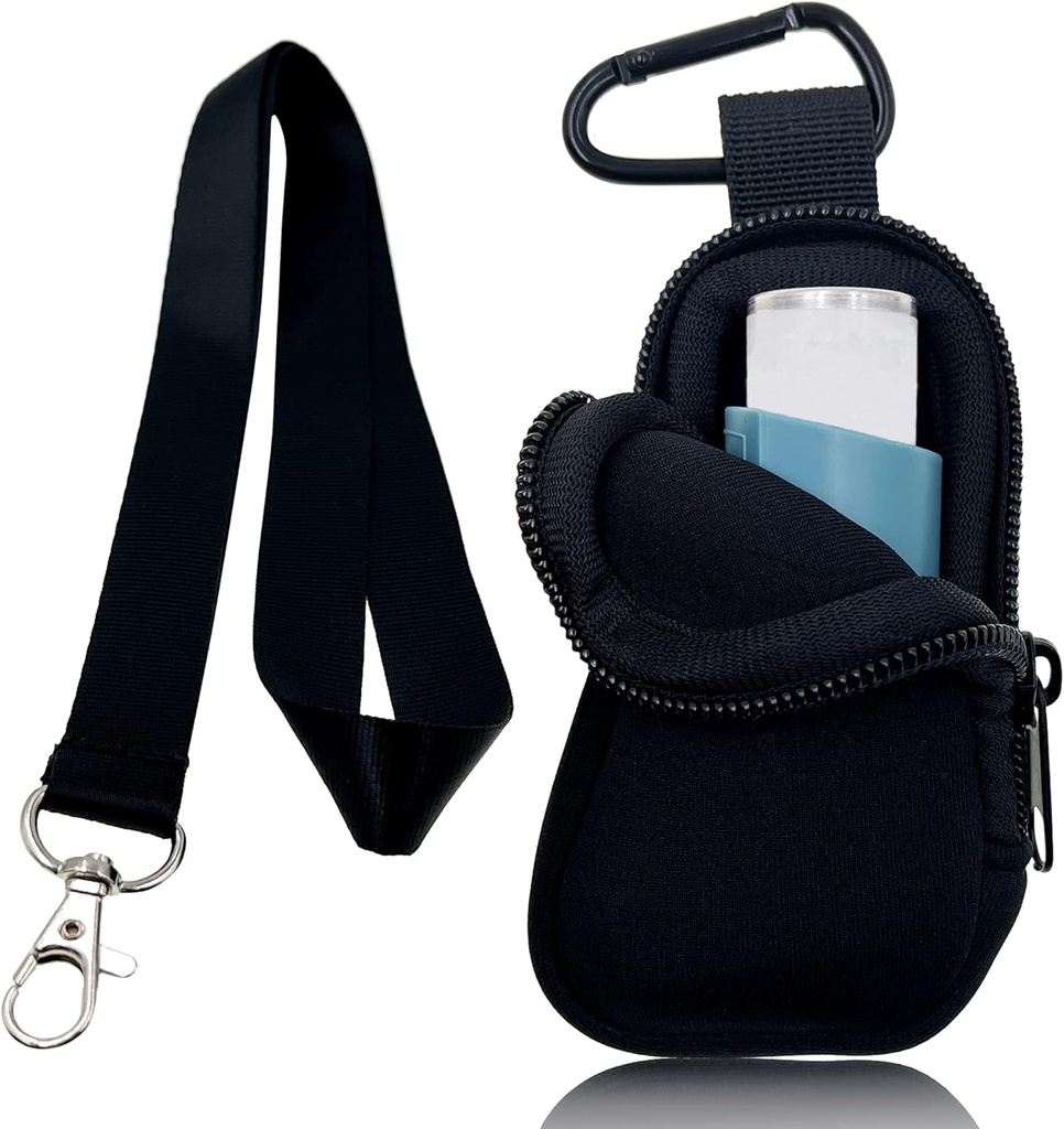 Hold Neoprene Travel Case astma-inhalaattorille, Kätevä Minipussi inhalaattorille kaikenikäisille, Inhalaattori ei sisälly (musta)