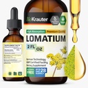 BIO KRAUTER Lomatium Root Tincture - Vegan hengitysteiden tuki täydentää - Lomatium Dissectum Liquid Extract - Alkoholiton ja sokeriton - 2 Fl.Oz.