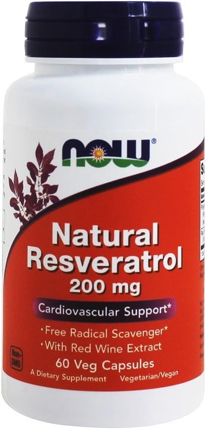 Naturlig Resveratrol, 200 Mg, 60 kapslar av Nu livsmedel