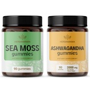 HERBAMAMA Sea Moss ja Ashwagandha Kit - Bundle of 1600 mg Sea Moss with Blackderwrack & Ashwagandha Root Gummies - Vegan, ei-GMO, Liivate-vapaa - 2 Pack