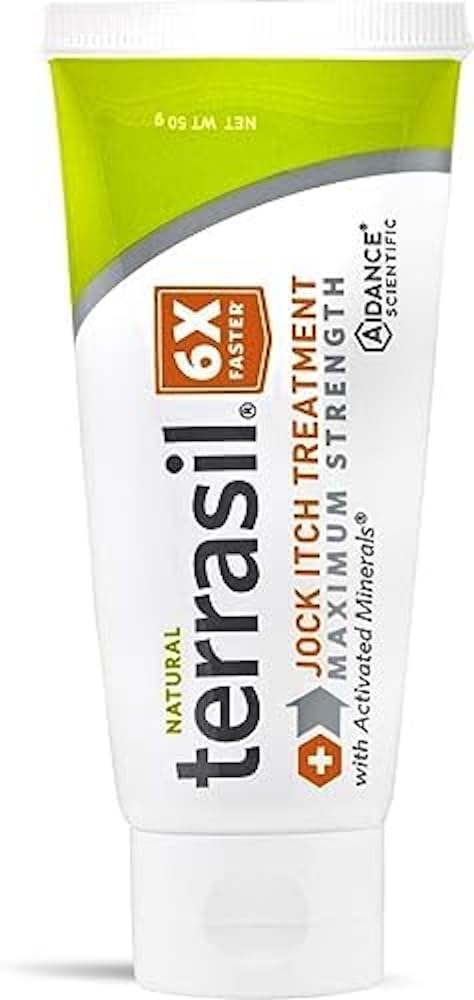 terrasil Jock Itch Antifungal Behandling Extra Styrka - Kliniskt bevisat Clotrimazole för effektiv Jock Itch Behandling, All-Natural Soothing Care & Snabb Relief of Jock Itch (50g)
