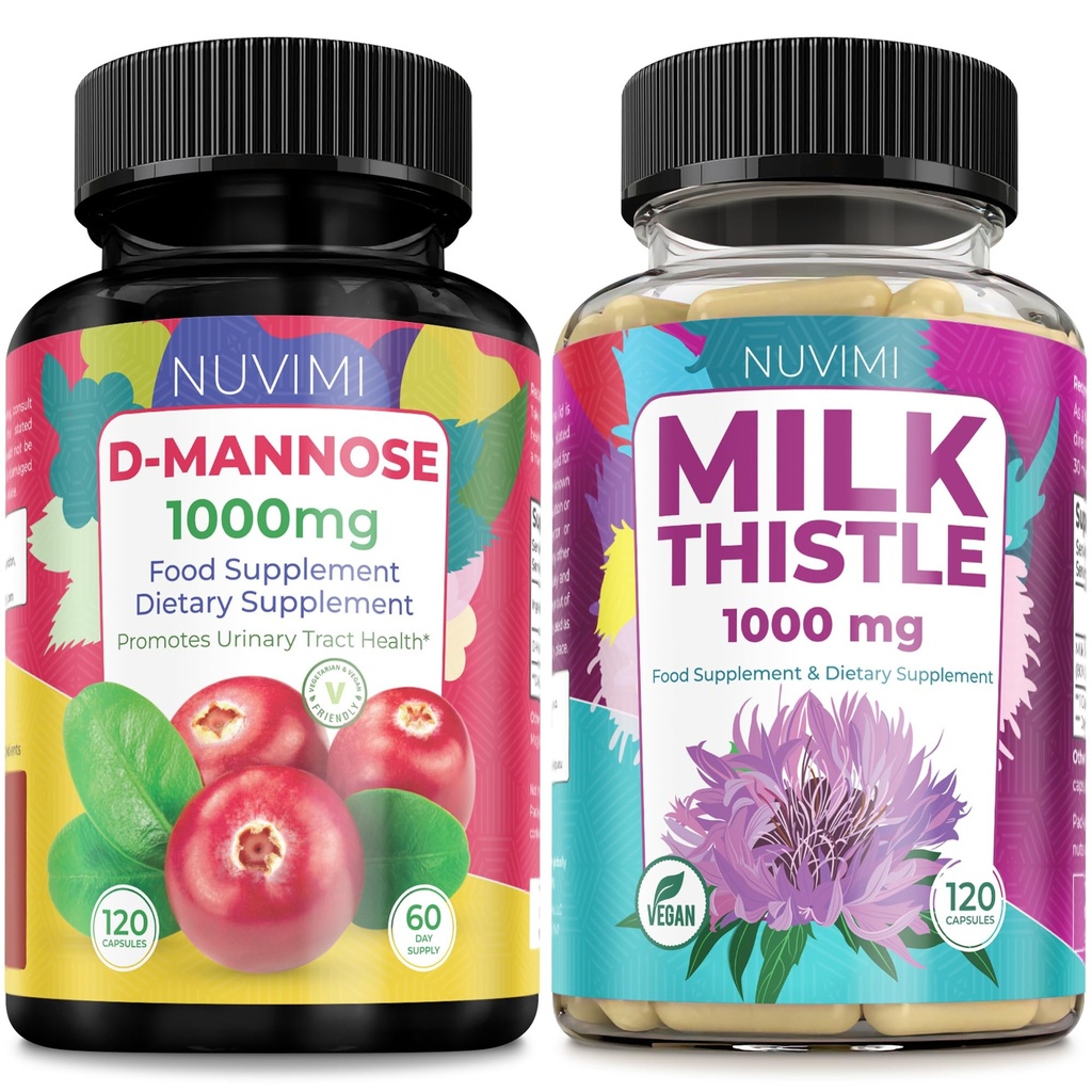 D Mannose 1000 mg & Milk Thistle 1000 mg 120 kapselia