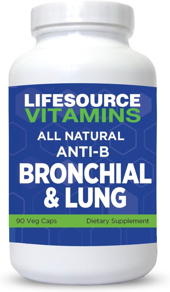 LifeSource Vitamiinit Kaikki luonnolliset anti-Bronchial & Keuhkojen tuki ... 14 Kaikki luonnolliset ainesosat - 90 kapselia - ominainen Formula