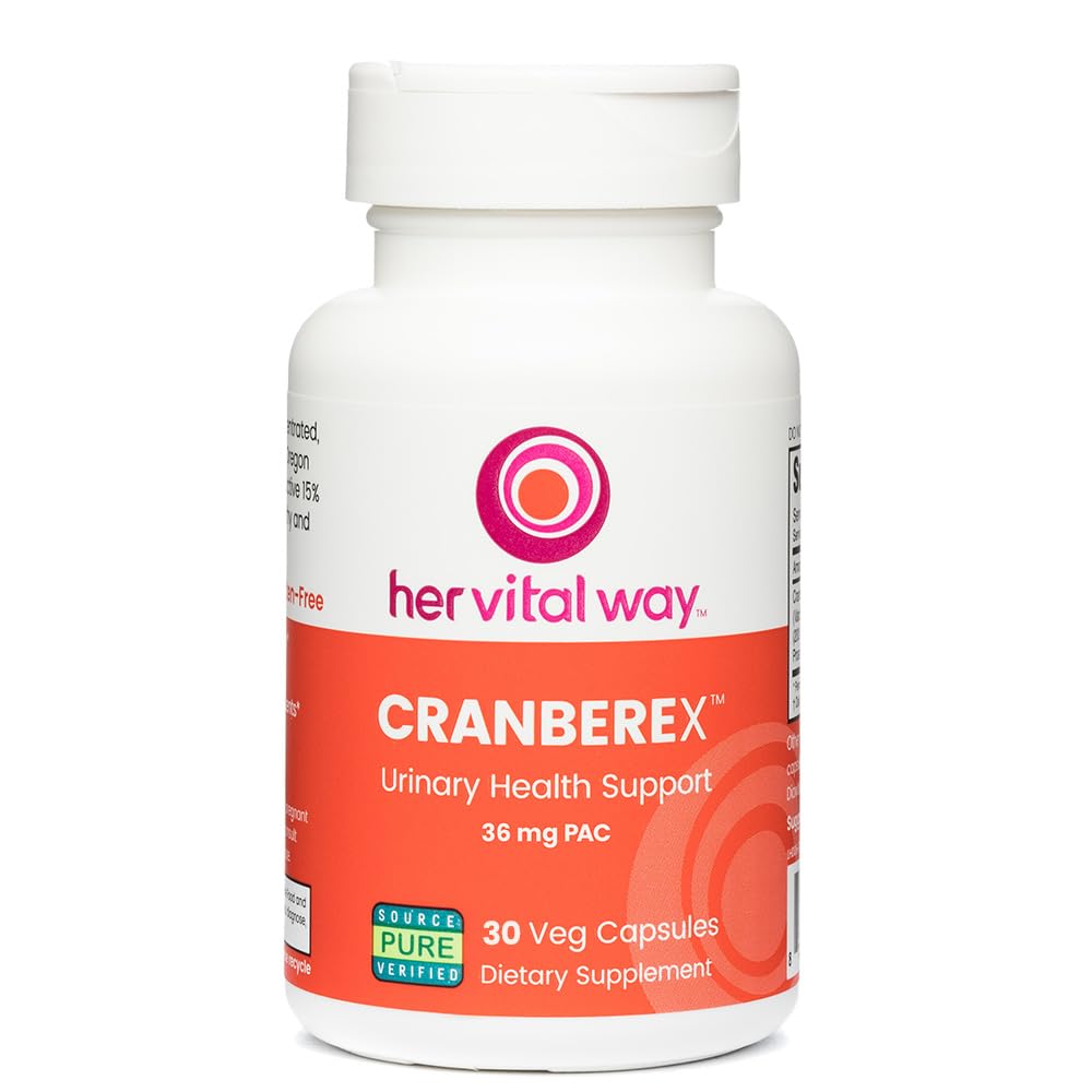 Cranberex - Cranberry Pills for Women and Men - Cranberry Supplement 36 mg PAC - Cranberry Extract kapselit virtsateiden terveyden ja munuaisten hoito - 30 Veg kapselit