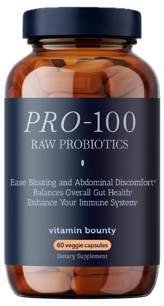 Vitamiini Bounty Pro-100 Probiootti 100 miljardia PMY - 13 kanta Dgestive Health & Immuuneja tukea - High Potency Probiootit naisille ja miehille - Viivästynyt julkaisu kapselit Gut Health - 60