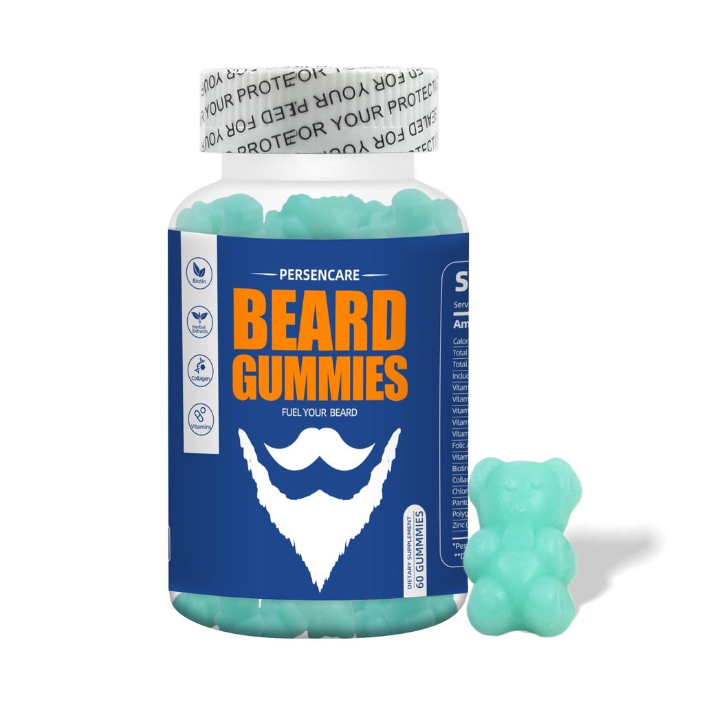 Big Parran kasvu Gummy for Men, 60 Mustikka Makuja, 10K MCG Biotin B12 Collagen ja Elite Parta Hiusten hoito Ravinteet ja vitamiinit, kasvaa vahvempi, Pidempi, Thicker & Fuller Parta