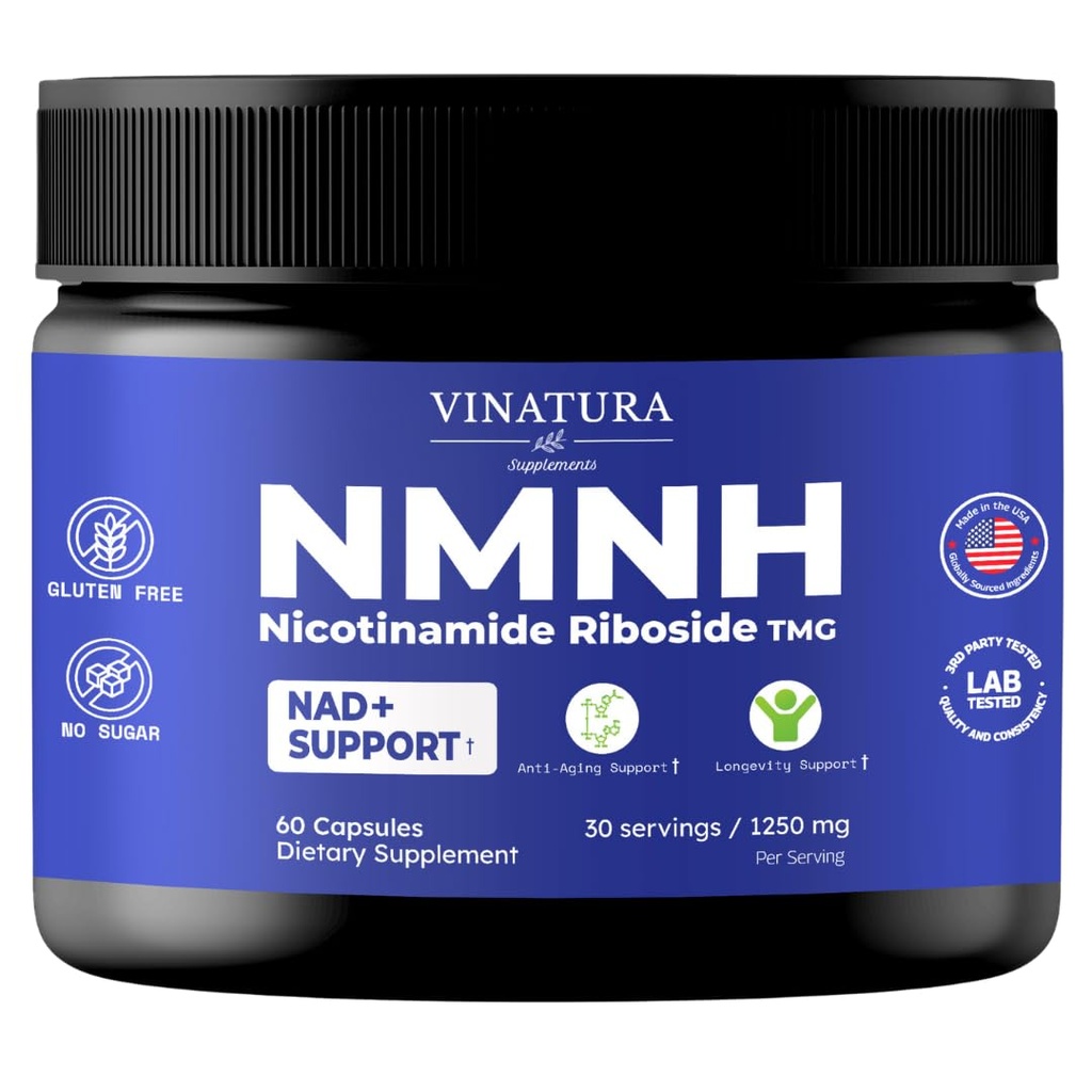 VINATURA NMNH (NMN Supplement Alternative) Nikotinamidi Ribosidi & TMG - NAD täydennysosa anti-aging - 60 kapselia