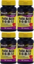 Mason vitamiineja Foolihappo B-6 & B12 Heart Health Formula 90 tablettia per purkki 4 yhteensä 360 tablettia