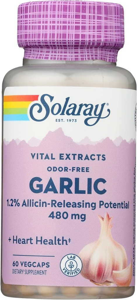 SOLARAY valkosipulin täydennysosa, 500 mg