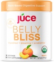 Júce Belly Bliss, Peachy Greens, 30 annosta, Probiootit + vihreät, Bloating Support Plant-Baseed Dgestive Enzymes, Ravintolisäjauhe - Terra Kai Organics