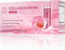 Collagen Drink 6000mg Marine Collagen Peptides, Liquid Collagen Shots for Women with Hyaluronic Acid, C-vitamiini, Kollageeni täydentää Tuki iho, hiukset & kynsi, 0,85 Fl.Oz x30 pullot, Apple Flavor