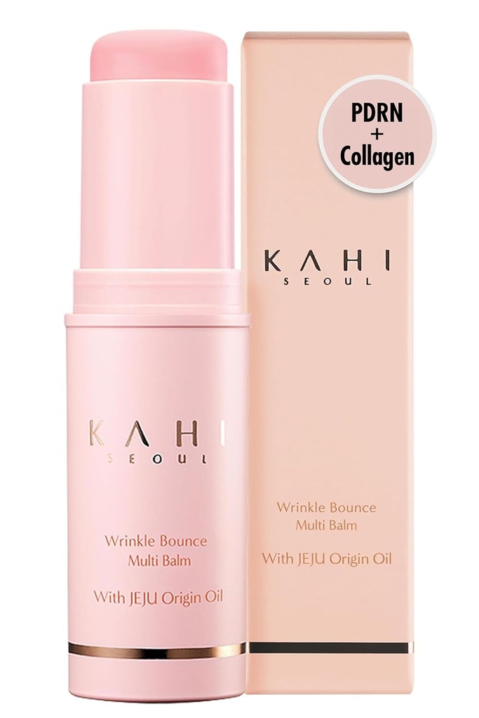 KAHI Wrinkle Bounce Multi Balm Stick | PDRN Collagen Wrinkle Stick | Koreansk hudvård | All-in-One Hydrating Lip Balm Eye Cream Neck Cream Make Up Base & Face Mist Moisture Balm