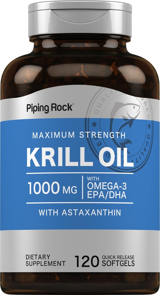 Piping Rock Krill Oil Omega 3 Softgel kapselit 