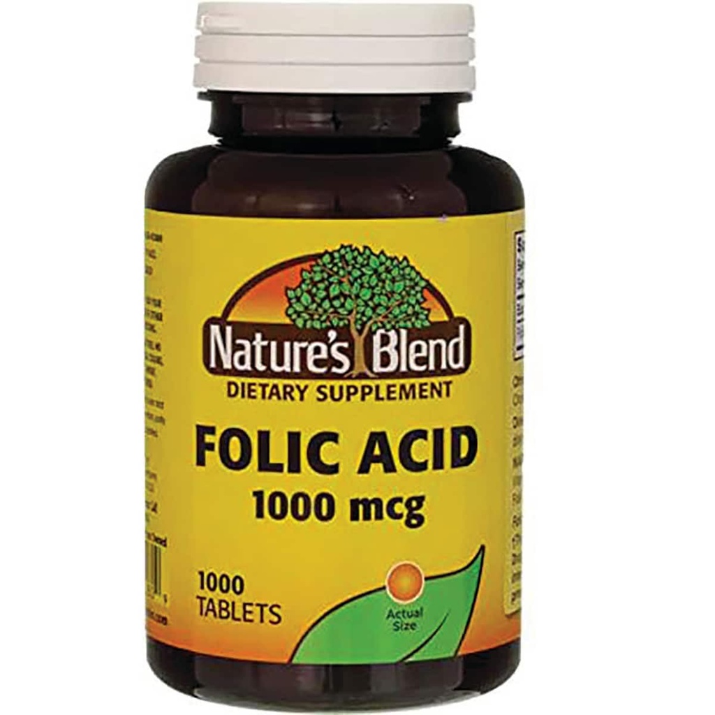 Naturens Blend Folic Acid 1000 mcg 1000 mcg 1000 flikar
