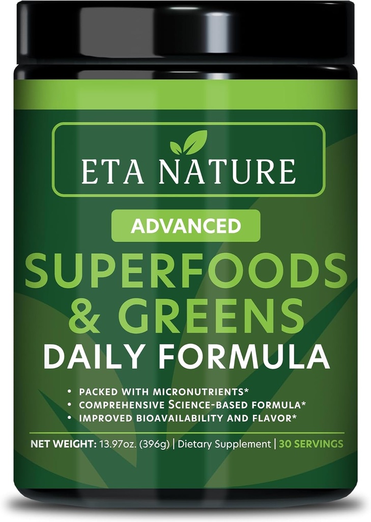50 Super Greens Powder - Greens Superfood Powder with Fruits and Vaccines Lisäravinteet - Supergreens Green Powder for Energy, Digestion, Vitality & Immuniteetti - 30 Tarjoilut Vegan ja ei-GMO