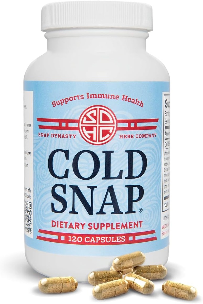 Snap Dynasty Cold Snap - 120ct kapselit, pakkaus 1 - Plant Based Comprehensive Immune Health Support for All Ages, Rapid Lisäravinteet kylmän ja flunssan tuki, Ei vasta-aiheita