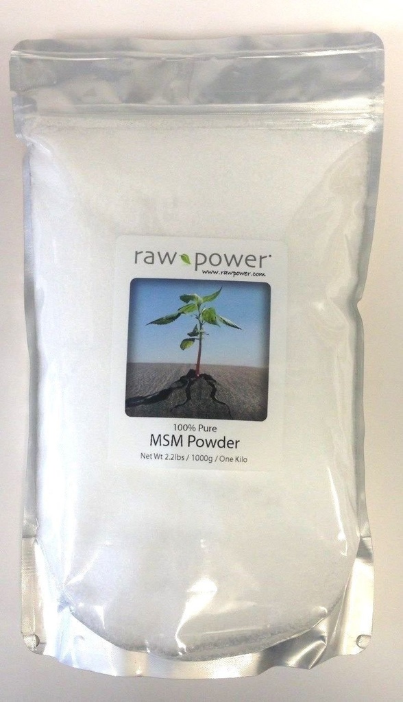 Raw Power MSM Powder, 100% puhdasta, (ONE Kilo / 2,2 lbs 1000g, valmistettu Yhdysvalloissa)