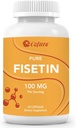 Fisetiinin lisäravinteet, 100 mg Natural Bioactive Flavonoid, Aidot 98% Pure, ikääntymistuki, ei-GMO, Gluteenittomat, 60 kapselia, 60 tarjoilua