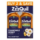 ZzzQuil Liquid Sleep Aid, Soothing Sleep, Diphenhydramine 50mg HCl, Chamomile Honey smaksatt, Nighttime Sleep Aid Liquid, Sleep Aids för vuxna, 2 Pack, 24 FL OZ