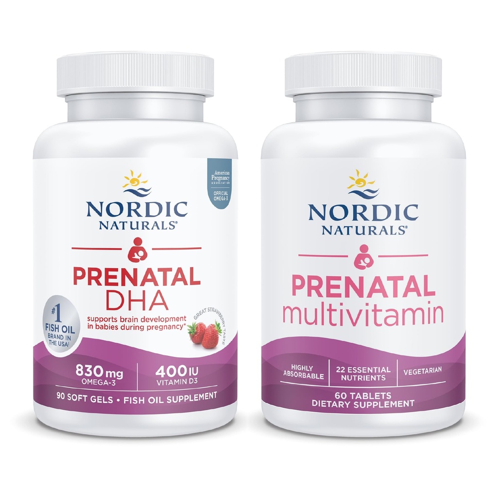 Nordic Naturals Prenatal Starter Pack - Prenatal DHA och Prenatal Multivitamin tabletter