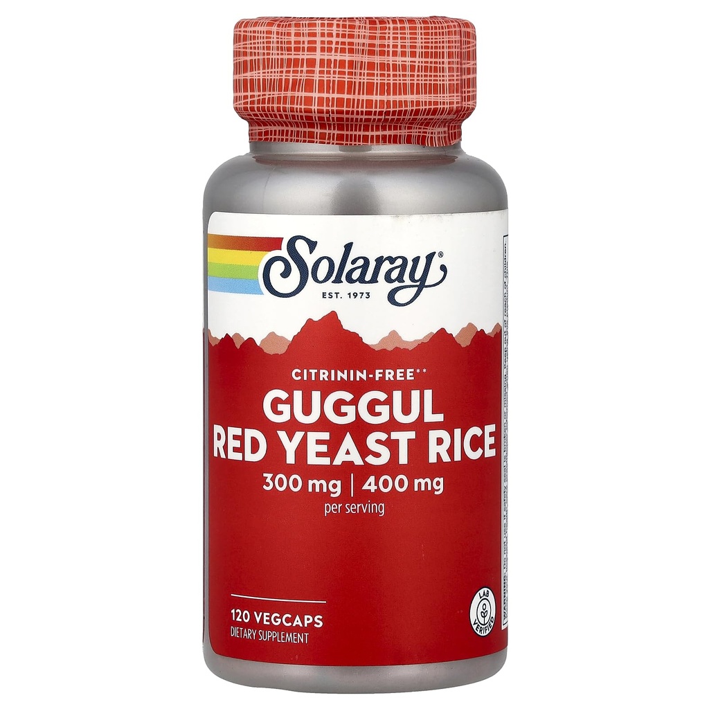 Solaray - Guggul & Red Jeast Rice, 120 kapselia