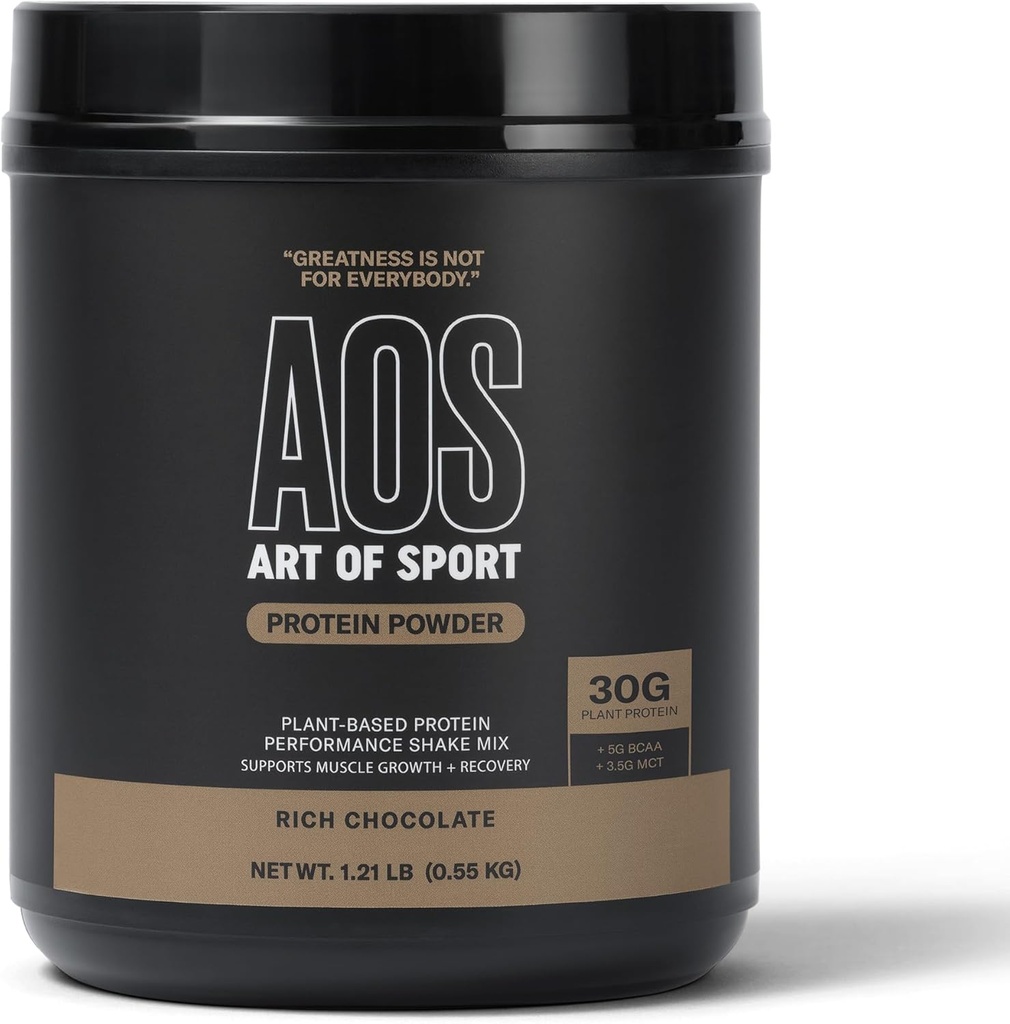 Sport Art of Sport 30g Protein Powder, Chocolate, Protein for Athletes, Plant Based, Dairy & Gluten Free, 0g Sugar, 5g BCAA, 3.5g MCT, 1,21lb
