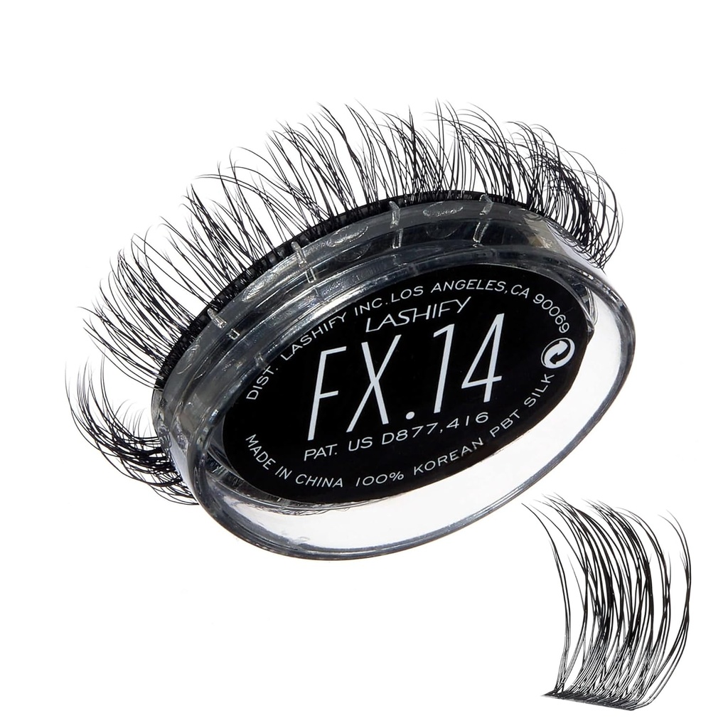 Lashify Fluffy FX 14mm Gossamer DIY silmäripsilaajennukset täyttö, kaikkein kihara ja fluttery ulkonäkö, musta, helppo väärä laseja