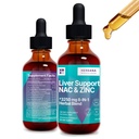 Maksan tuki & NAC, Sinkki - 2 fl oz Liquid Drops Milk Thistle, Voikukan juuri, chicory, kurkuma, Beet Root, Chanca Piedra - Maksa Cleanse & Detox täydentää