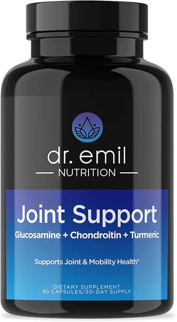 DR. EMIL NUTRITION-yhteisapuliite - Yhteinen täydennysosa glukosamiinikrondroittiinin, MSM & Turmericin kanssa - Miesten ja naisten liikkuvuutta ja epämukavuutta koskeva yhteinen terveysliite* (60 kapselia)