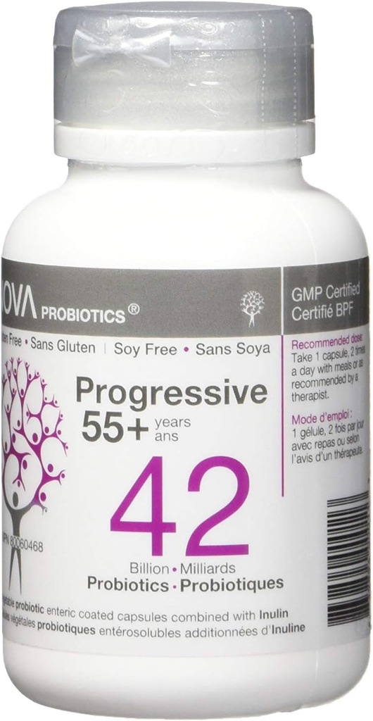 NOVA Probiootit Multi-Strain progressiivinen 55+ 42 miljardia probiootit per kapseli- 60 VCaps