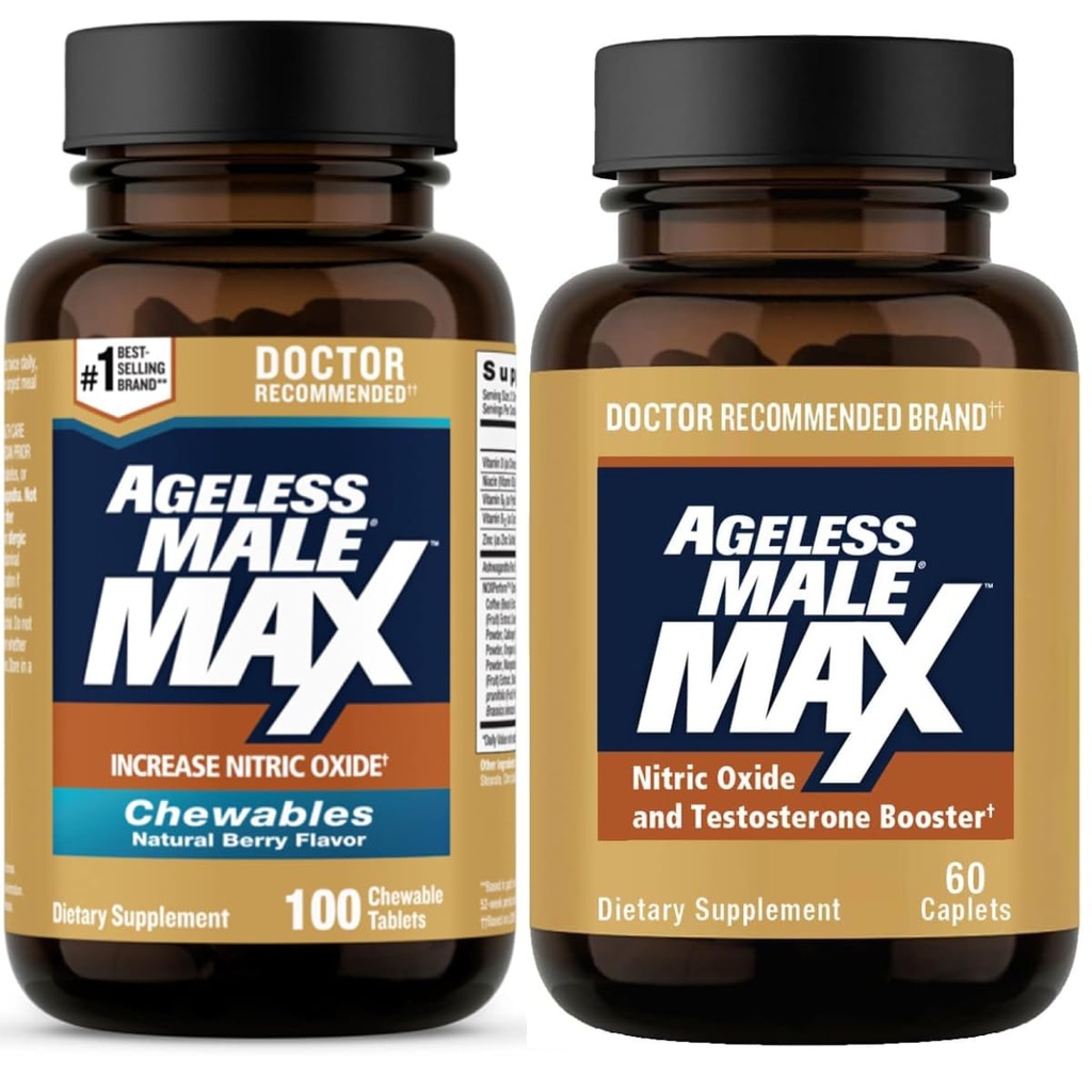 Ageless Male Max Nitric Oxide Booster och Testosteron Booster för Män