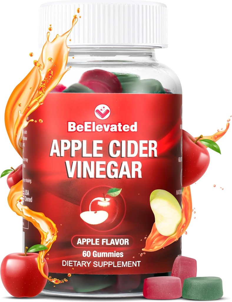 Apple Cider Vinegar Gummy | Viktminskning Ginger tillskott för kvinnor och män | 500mg ACV Gummies för Belly Fat Burner | Boost Metabolism | Non-GMO Apple Flavor Vitamins | (60 greve flaska)