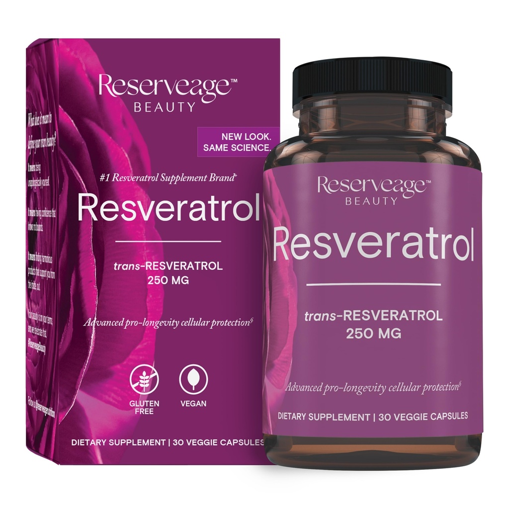 Varaus Kauneus, Resveratrol 250 mg, Antioksidantti täydentää sydän-ja soluterveyden, tukee terve ikääntyminen ja immuunijärjestelmä, Paleo, Keto, 30 kapselia