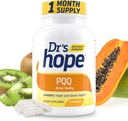 Dr's Hope Pyrrolokinol Kinone Supplement 20 mg - Edistää aivot, sydän ja henkinen suorituskyky - Lihastoiminta, energian tuotanto ja pitkäikäisyys - Gluteeniton - 30 Vegaanikapselit - 1 kuukauden tarjonta