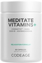 Codeage Meditate Vitamiinit+ Supplement - CognatiQ, DHH-B, GABA, Ashwagandha, Organic Mushrooms, Mustikat - BDNF aivojen pillerit ja neuroproteiini - Vegan, ei-GMO, Gluteeniton - 60 kapselia