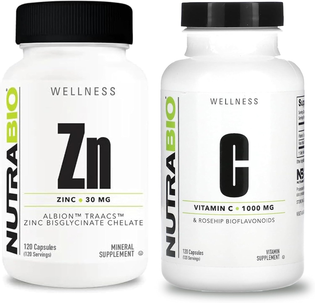 NutraBio Sinkki Chelate ja C-vitamiinia Rose HIPS täydentää Bundle ... vitamiini täydentää Bundle voi auttaa antioksidantti ja immuuni tukea, ja yleistä terveyttä ja hyvinvointia