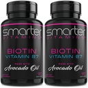 (2 pakkaus) Älykäs Biotiini 5000 mcg Avokado Oil, B7-vitamiini, ei-GMO, 90 Mini Liquid Softgels, No Soy