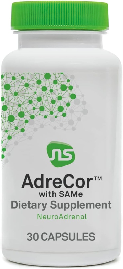 NeuroScience Adrenal Support Supplements for Women & Men - AdreCor with same - Help Combat Adrenal Fatigue & Promote Mood Support - med L Tyrosine + Aktiverad vitamin B6 & Vitamin B12 (30 kapslar)