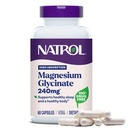 Natrol Magnesium Glycinate Lisäravinteet 240 mg - Suuri imeytyminen - Rauhallinen Magnesium Glycinate uni - 60 kapselia, 30 päivän toimitus