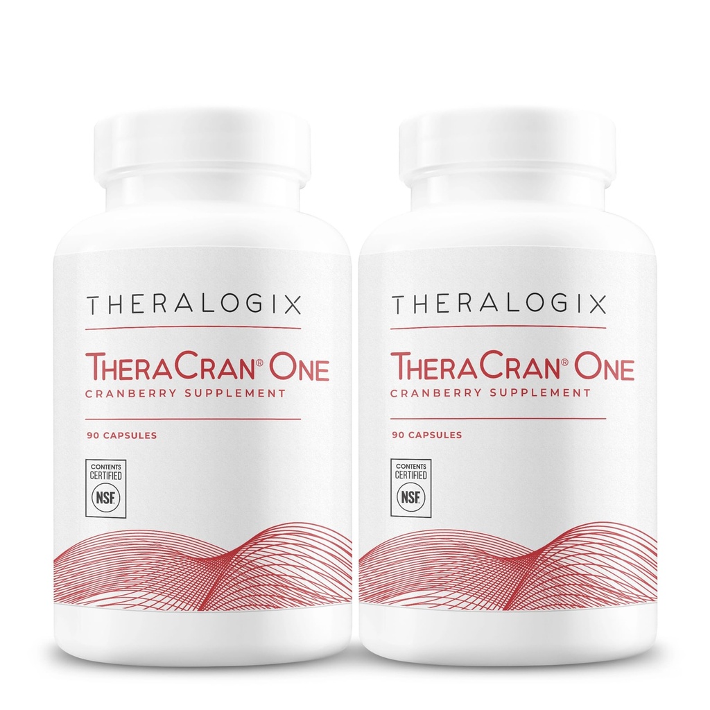 Theralogix TheraCran One Cranberry Capsules - 180-Day Supply - Cranberry Supplement för Män & Kvinnor - Cranberry Pills för att stödja urinvägs hälsa * - 36mg PAC per kapsel - NSF Certified, 180 Coun