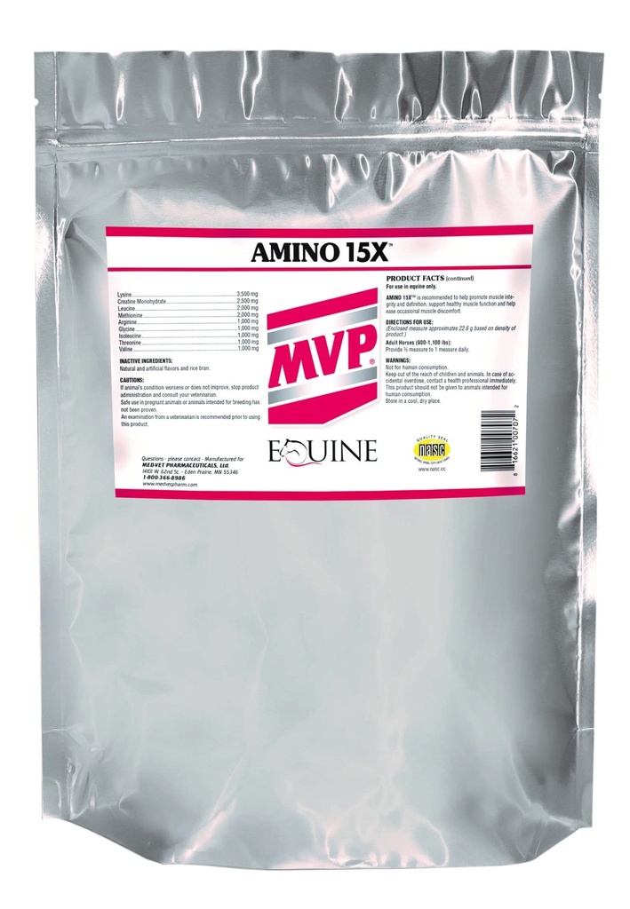 MVP Amino 15X (1.5lb) Tukee Terve lihastoiminta, kehittäminen ja elpyminen hevosia.