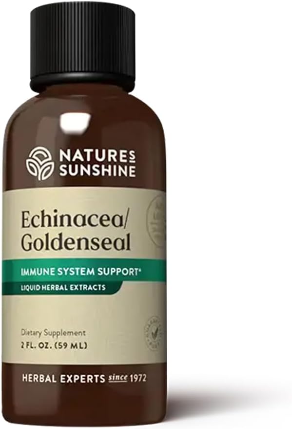 Naturens Sunshine Echinacea och Golden Seal Liquid, 2 m. oz. | Aktiverar immunsystemet, stärker immunsvaret och fördelaktigt under perioder av säsongsförändring