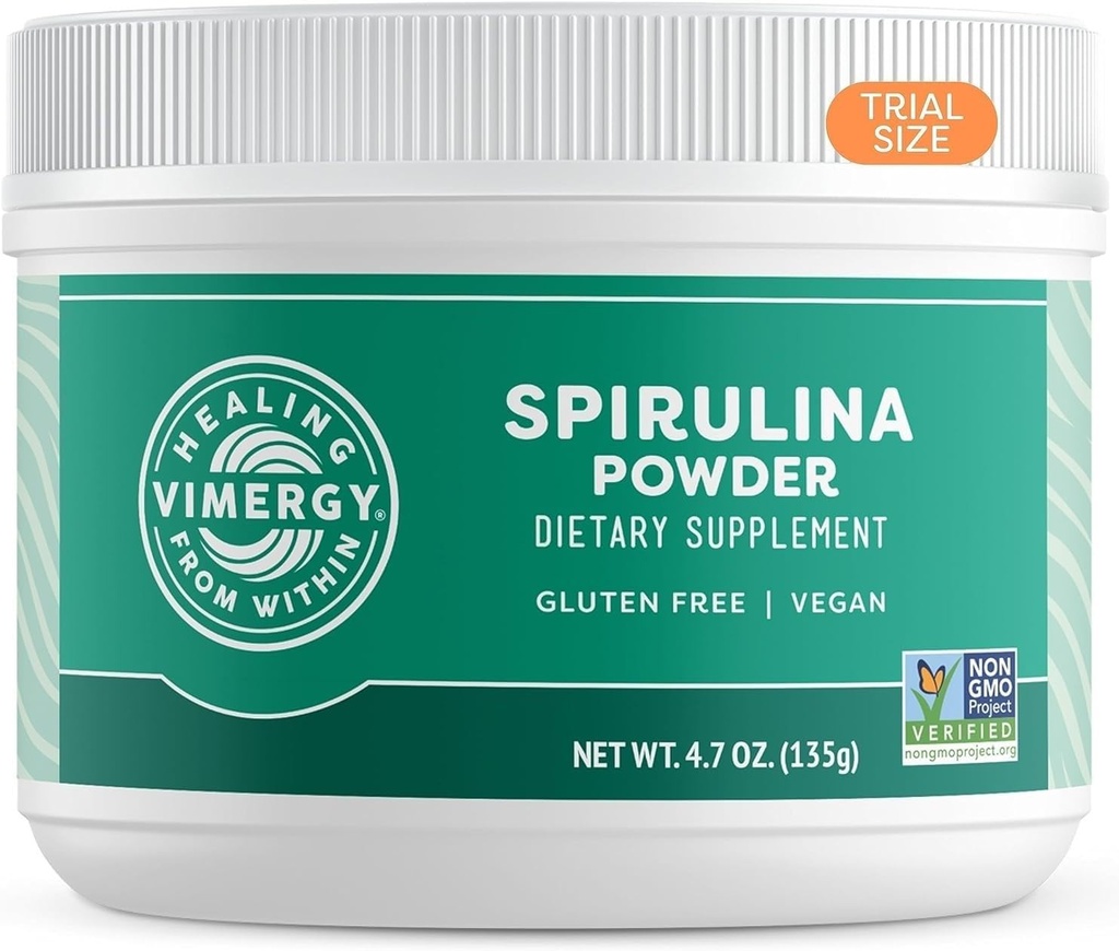 Vimergy Spirulina Powder - Koncentrerad växtprotein stöder immunhälsa och kardiovaskulär funktion - Vegan, Kosher, Glutenfri - 125g