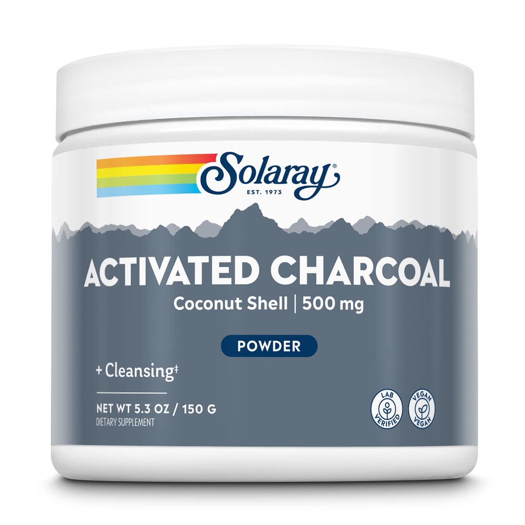 Solaray Aktiivinen Kookoshiilijauhe 500 mg ...