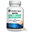 Lions Mane Supplement Kapselit - Sienet Pura: Chaga, Maitake, Reishi & Shiitake Sienet ... Puhdasta hedelmän runkoa..